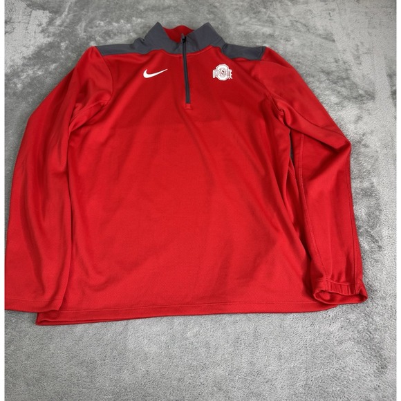 Ohio State Buckeyes Nike Dri-Fit 1/4 Zip Pullover Jacket Men's Size Medium Red - Picture 1 of 10